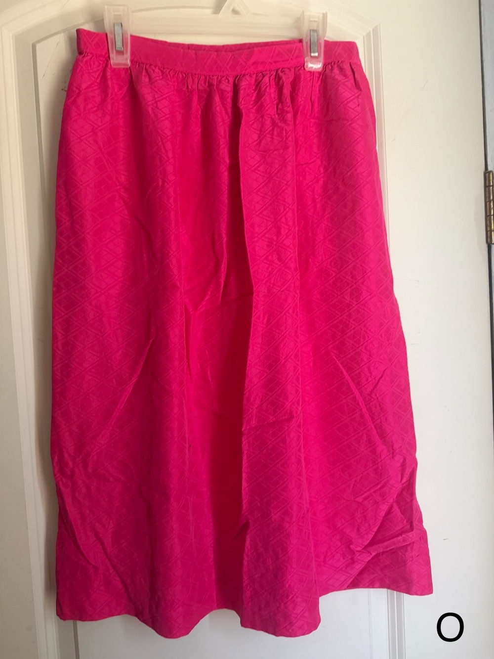 Vintage Liz Claiborne silk Hot Pink magenta Midi Skirt sz 8 formal office Barbie